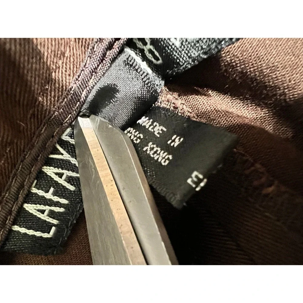 Lafayette‎ 148 New York Brown Cotton Stretch Cropped Straight Leg Pants Size 6
